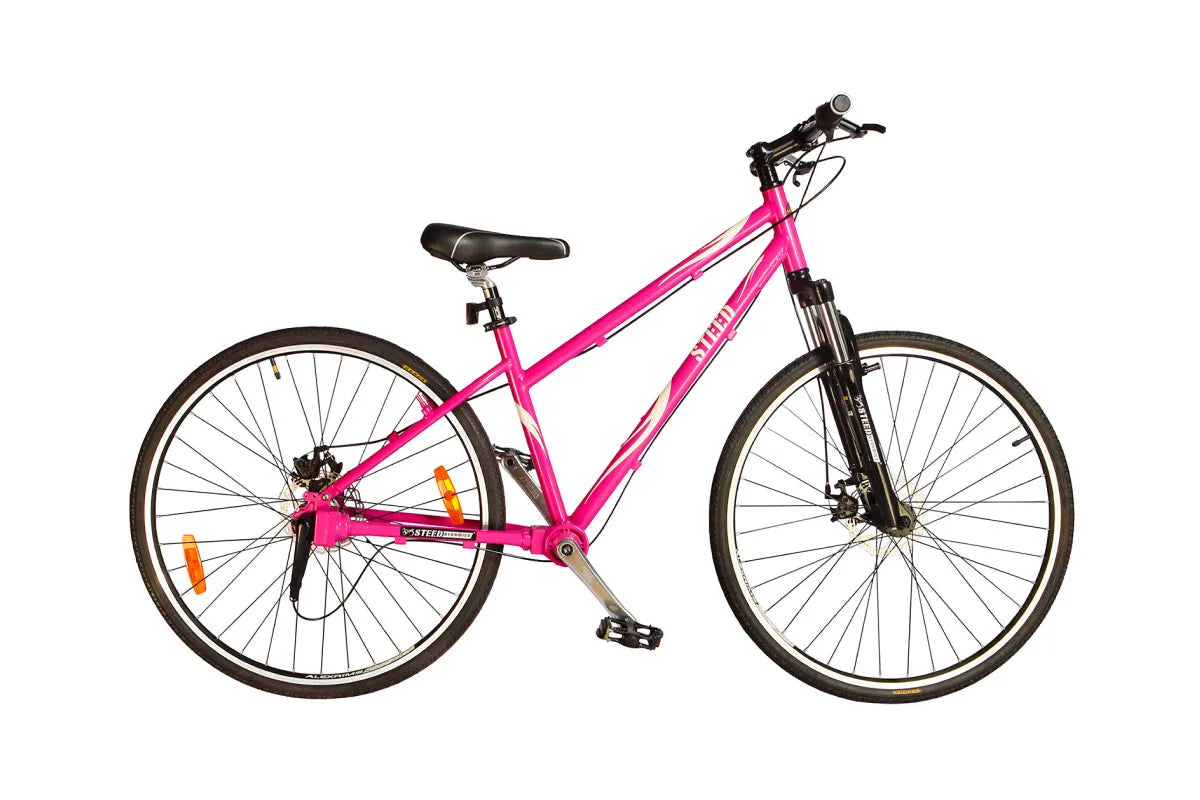 Bicycle For women Steed TSW Three Speed Suspension Fork Glossy Ultra Pink with White