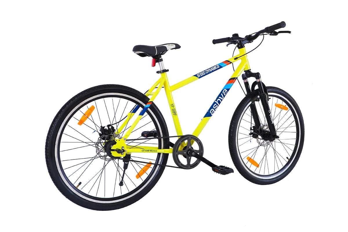 Buy Cycle Online for Men Steed ABS 48 Ashva Single Speed Suspension fork Yellow