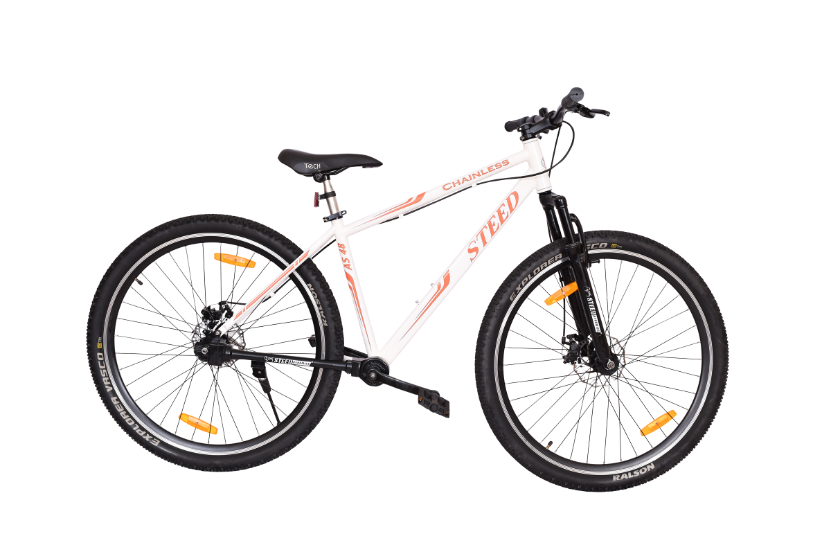 Buy Bicycle Online, AS 48 Steed Single Speed Suspension Fork White With Orange