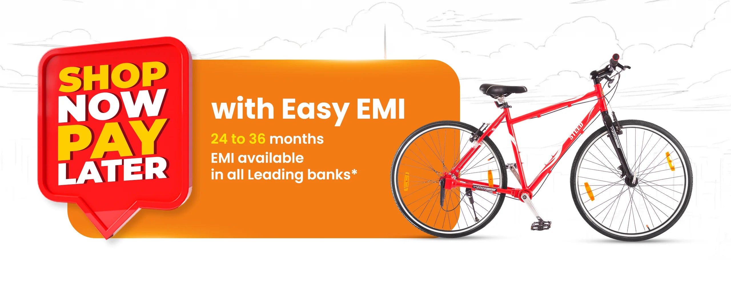 Steed chainless bicycle online shopping banner
